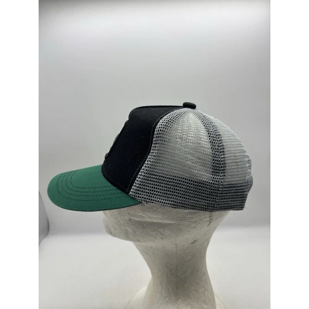 Dinosaur T-Rex Trucker Hat Black Green Mesh Snapback Cap Graphic Under Brim Mens